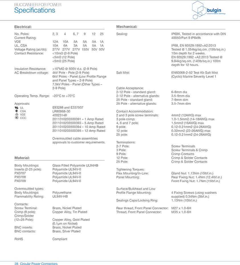 標準系列電源連接器配件PX0734，PX0733技術手冊