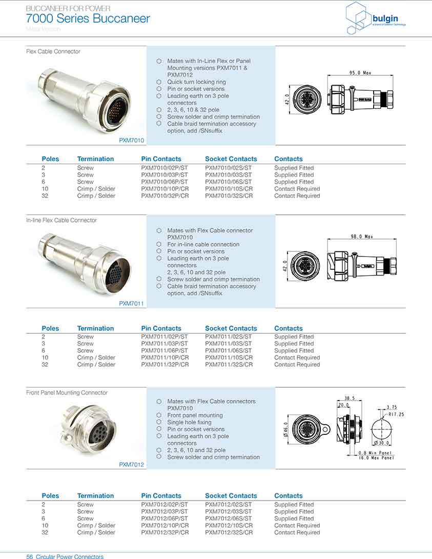 直插式線(xiàn)纜連接器PXP7011選型
